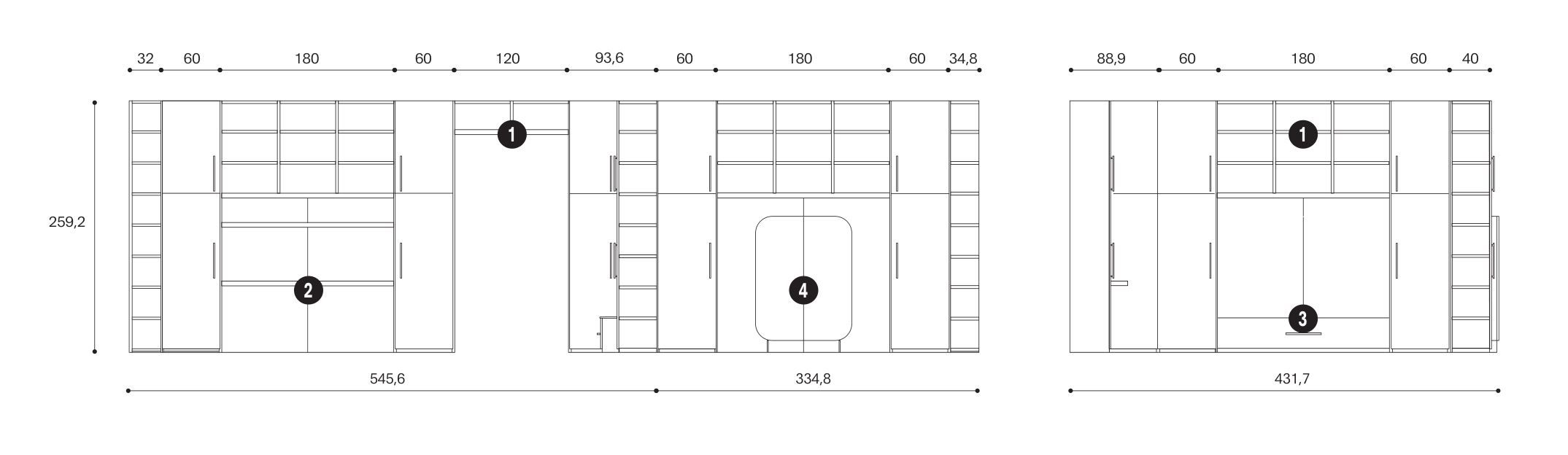 Книжный шкаф с угловым днем Giessegi день за днем ARCH-00105100 - Вид №6