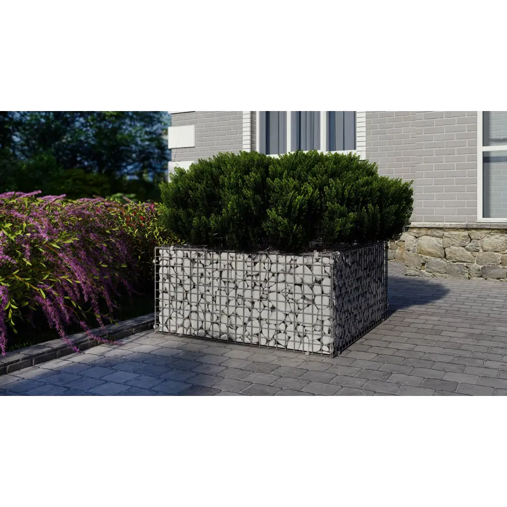 Габион - клумба 110x110x50 см оцинкованная сталь серый Santreyd STLM-2157932 - Вид №1