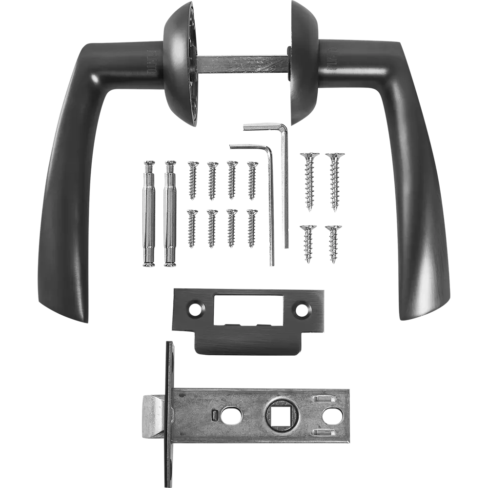 Дверные ручки Punto Crona без запирания комплект цвет графит STLM-2002855 - Вид №1