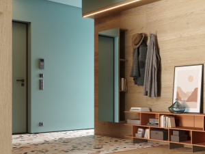 Мебель для прихожей в меламинированном стиле с зеркалом