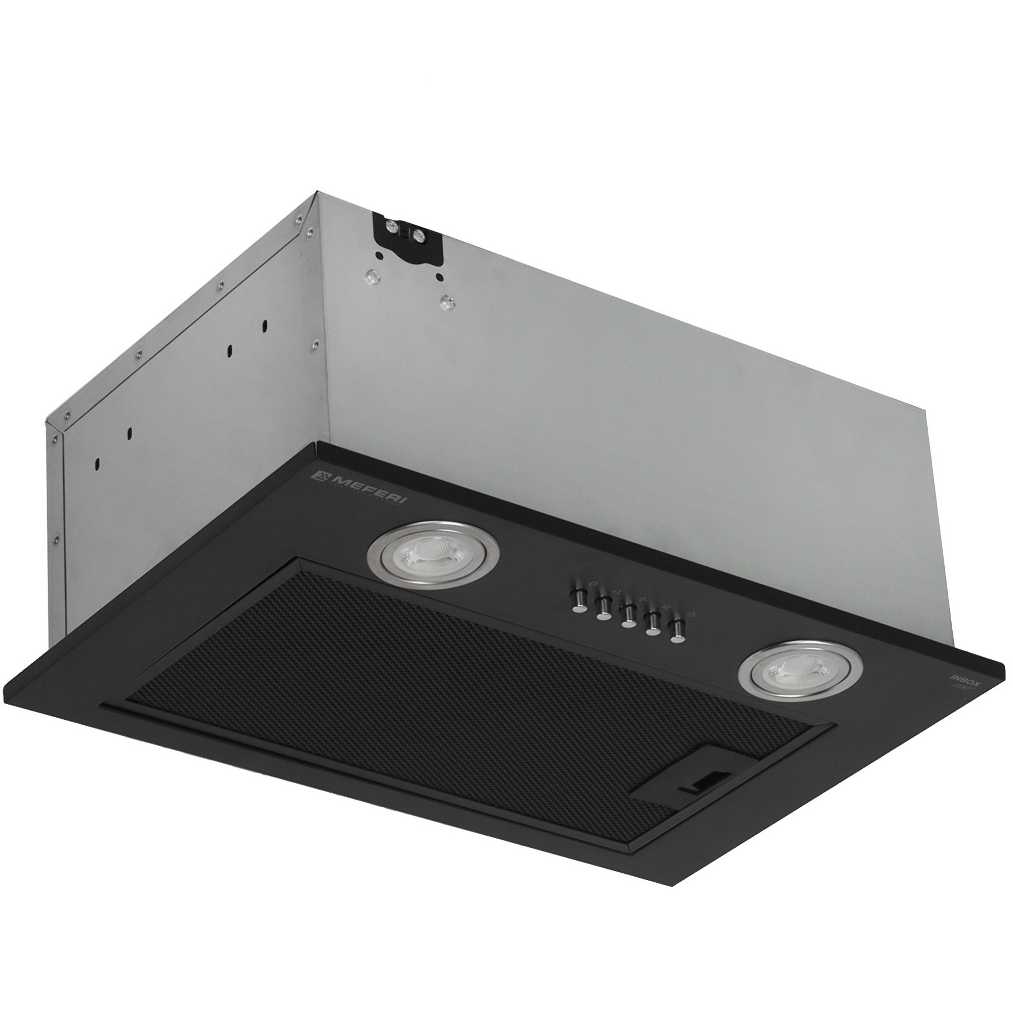 9168714 Вытяжка полновстраиваемая Meferi INBOX45BK LIGHT черный STDN-0074612