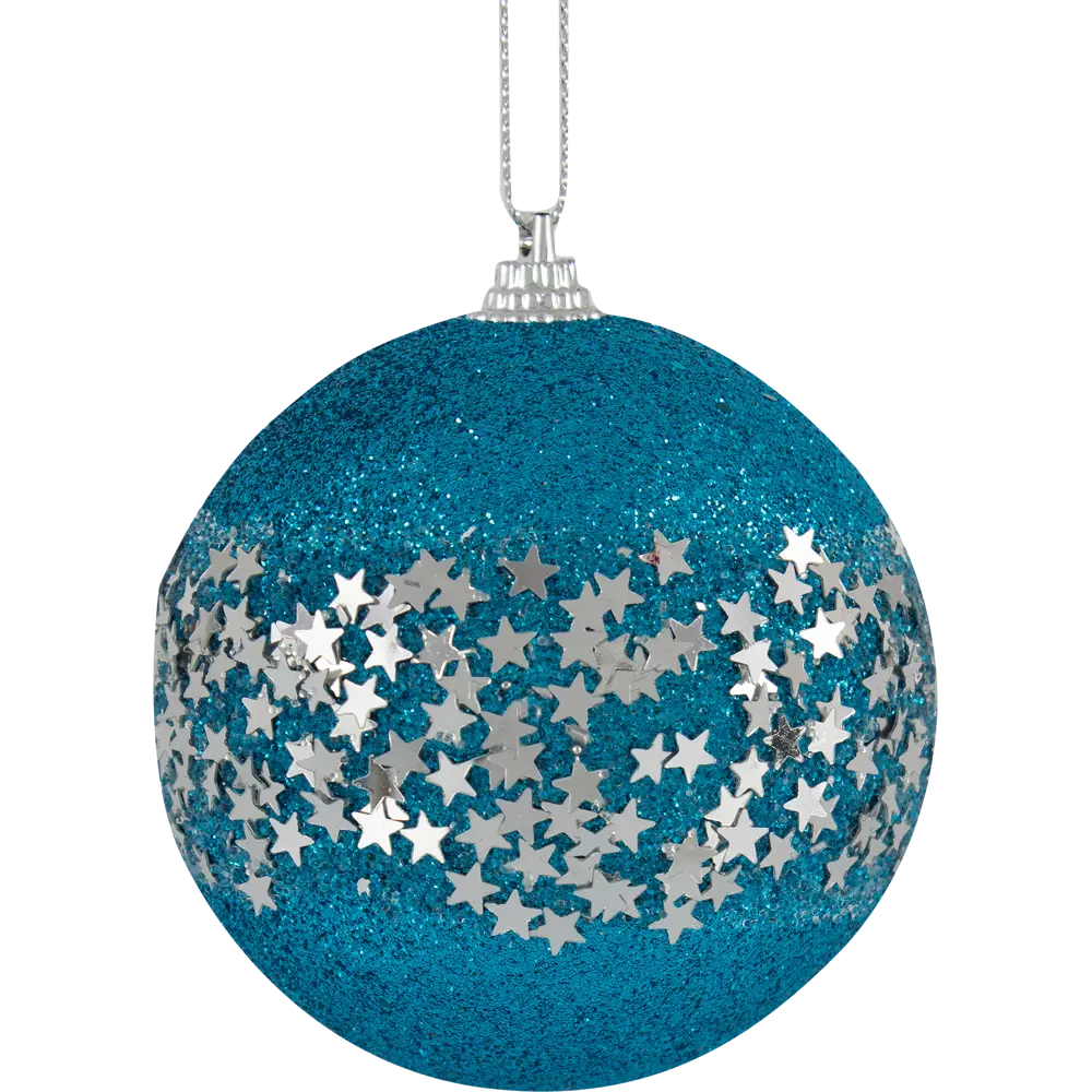 Елочный шар Winter с блестками ø 7.8 см пена голубой Santreyd STLM-2190950 - Вид №1