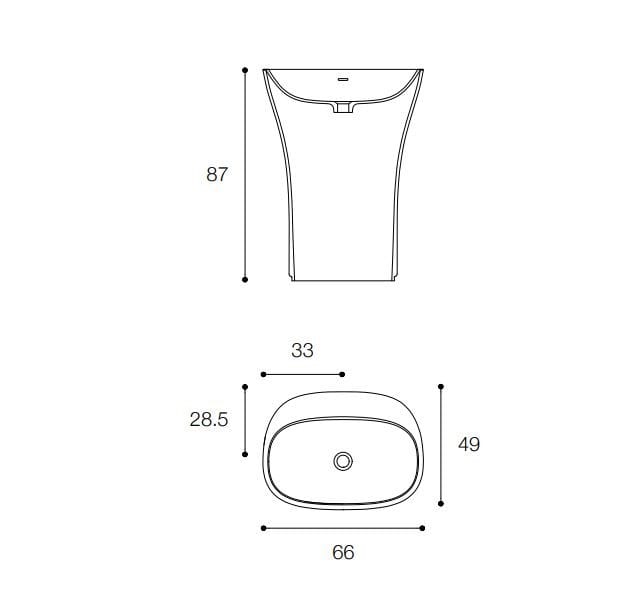 Отдельно стоящая раковина из Cristalplant® Falper Совок ARCH-00083919 - Вид №2