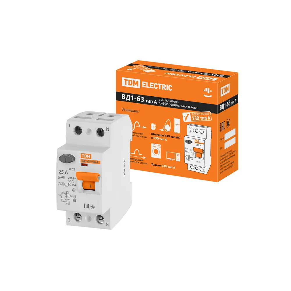 УЗО TDM Electric ВД1-63 — защита от токов утечки для дома и офиса 89347152 STLM-1103363 - Вид №5