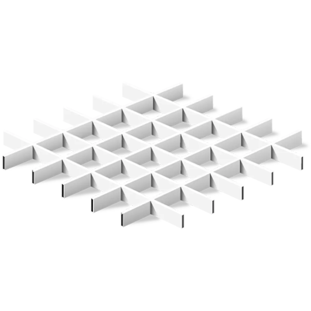 Комплект грильято 100x100x40 мм 2.4 м белый матовый