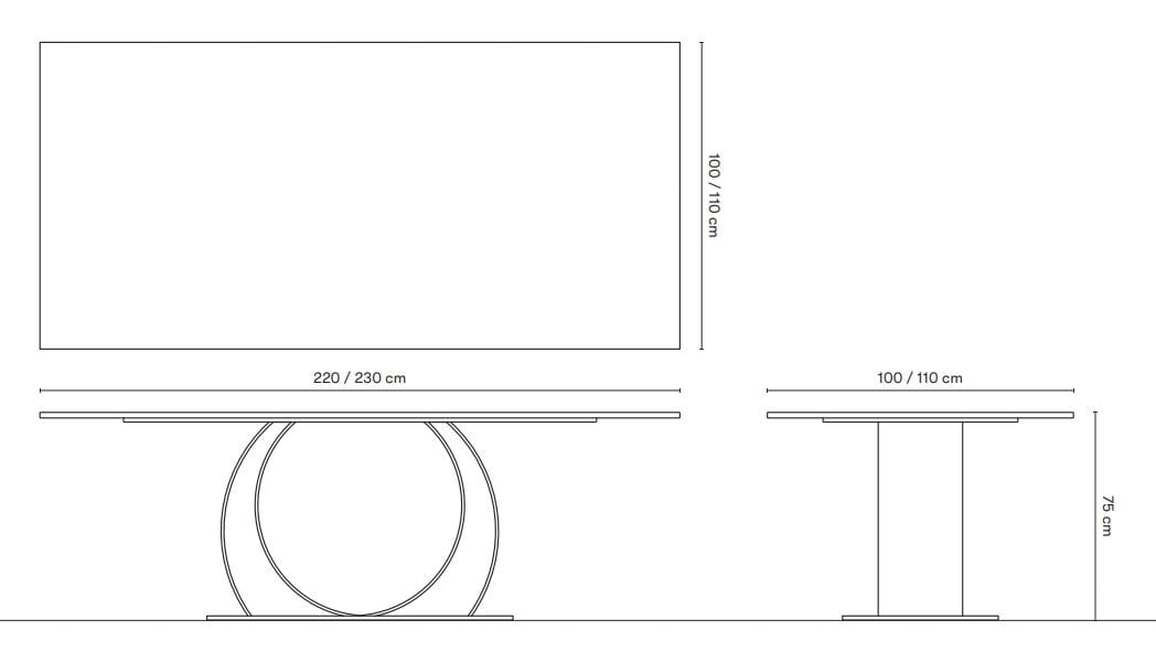 Прямоугольный стол со стальным основанием и кварцевым верхом ORO NERO Collection Eclipsy ARCH-00023523 - Вид №9