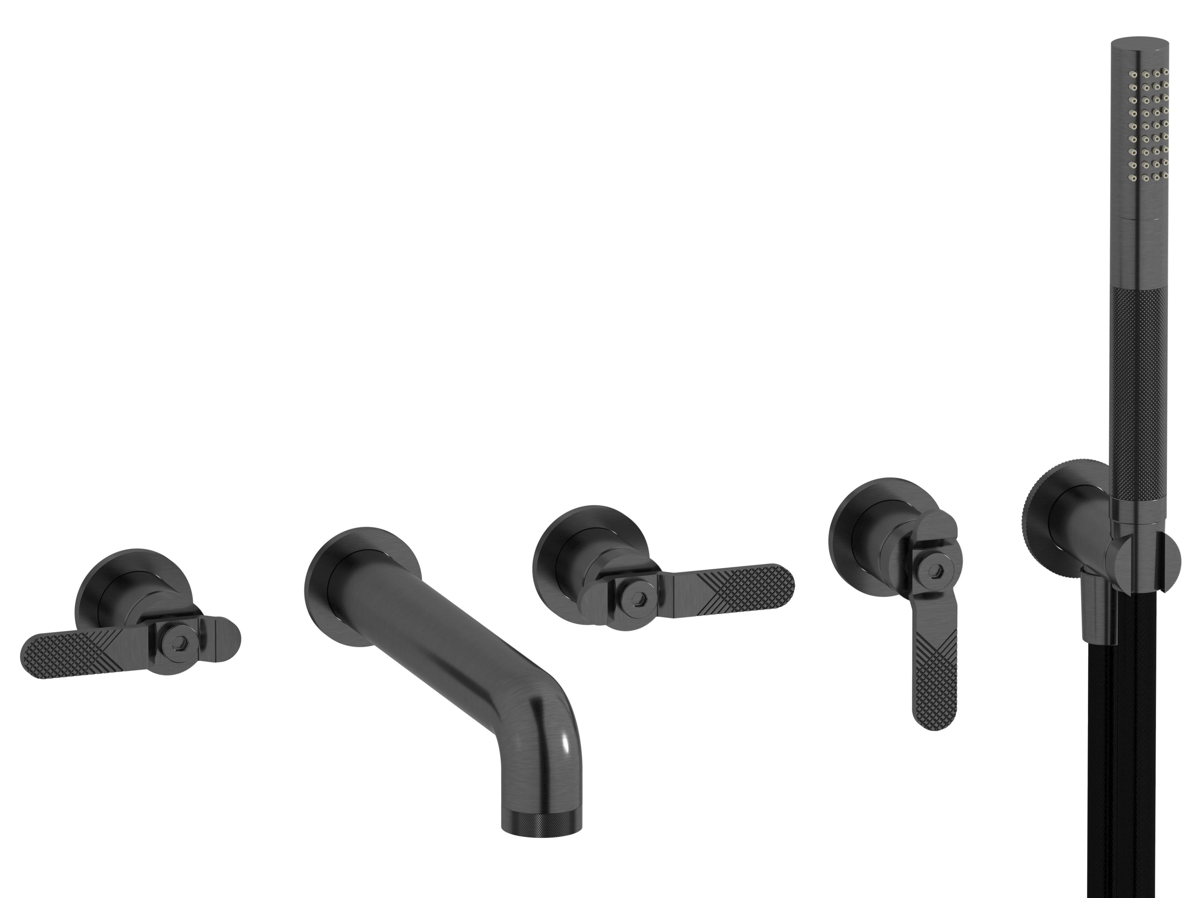 Настенный смеситель для ванны с 5 отверстиями и ручным душем IB Bold ARCH-00142517