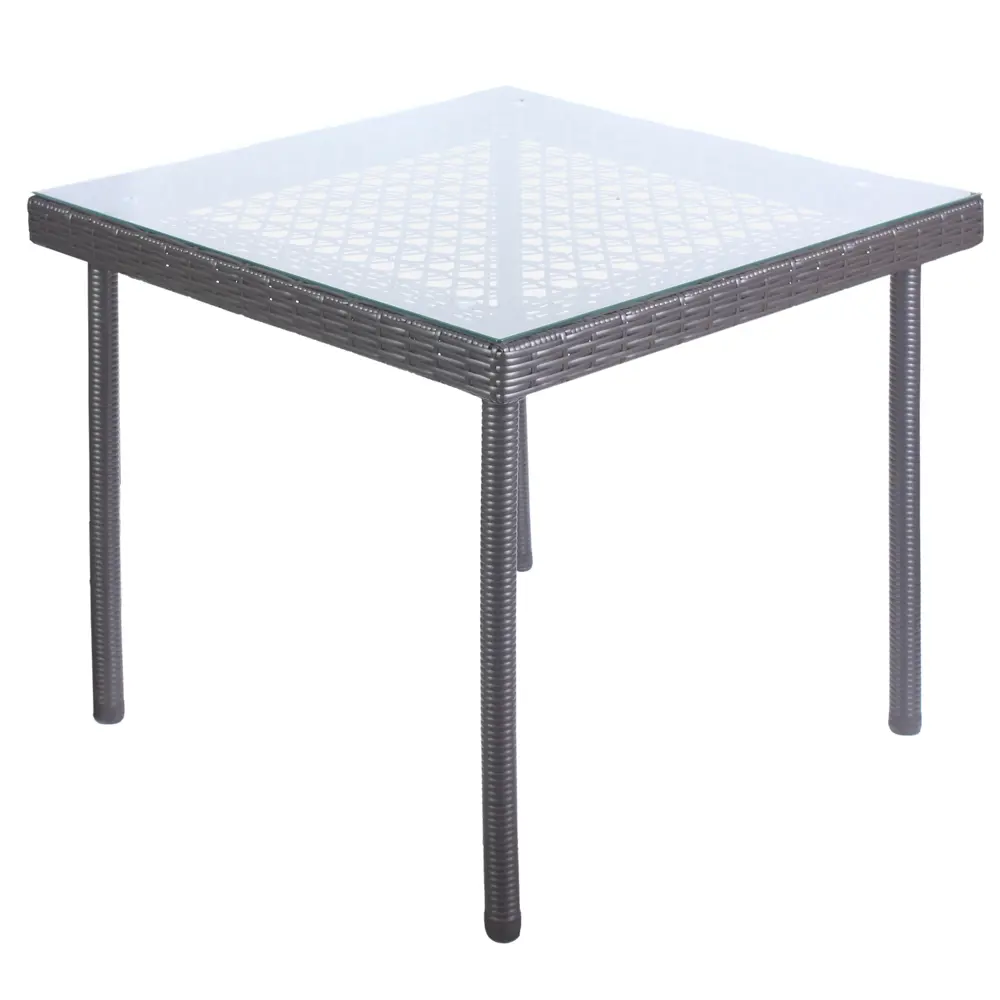 Стол садовый обеденный Орфей 76х90 см стекло/сталь серый GREENGARD STLM-2102780