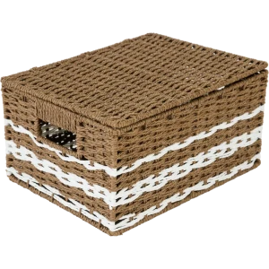 Корзина с крышкой Storidea HXL21.342 S 23x15x31 см 11 л бумага цвет коричневый