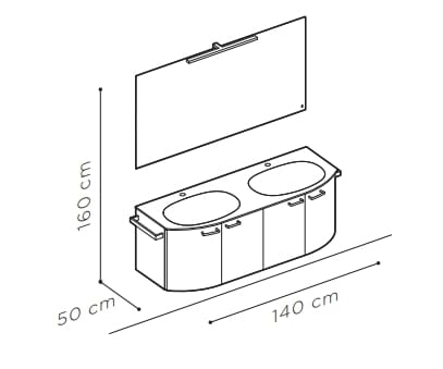 Матовый лакированный деревянный двойной подвесной умывальник ARBLU Dress System ARCH-00137840 - Вид №4