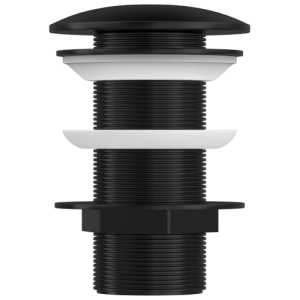 A855-B Матовый черный слив для раковины Click-Clack без прорезей, без перелива duten