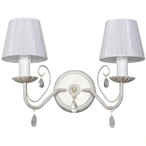 Бра Рио 2xE14x60 Вт, металл/ткань, цвет белый