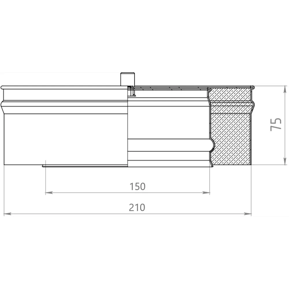 Отвод конденсата для сэндвича Металлик и Ко 430/оцинкованная сталь/0.5 мм D150x210 мм 83398156 STLM-2000216  - Вид №4