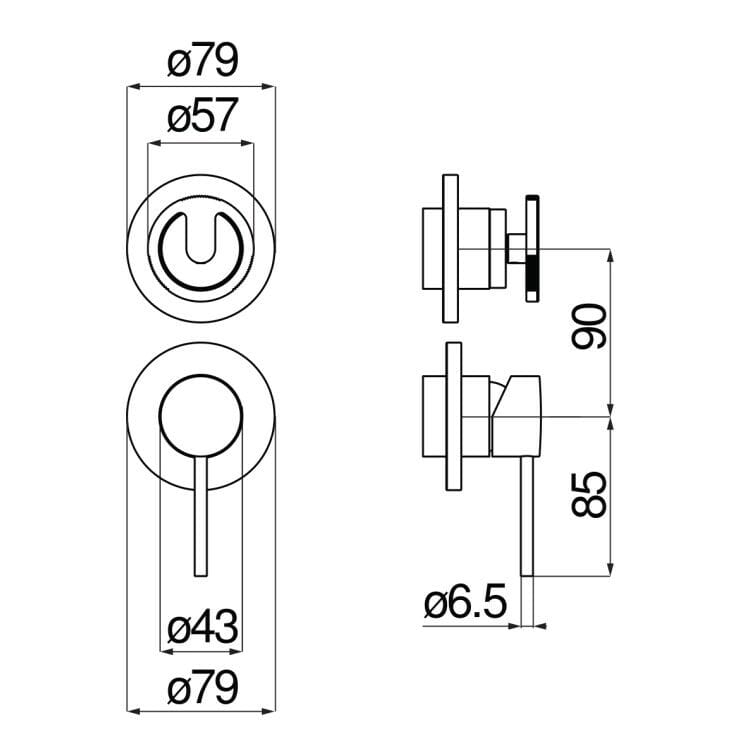 Однорычажный смеситель для душа с 2 отверстиями Nobili Sole ARCH-00077450 - Вид №5