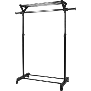 Вешалка для одежды раздвижная Gromell Tire с полкой 84x175x42 см цвет черный
