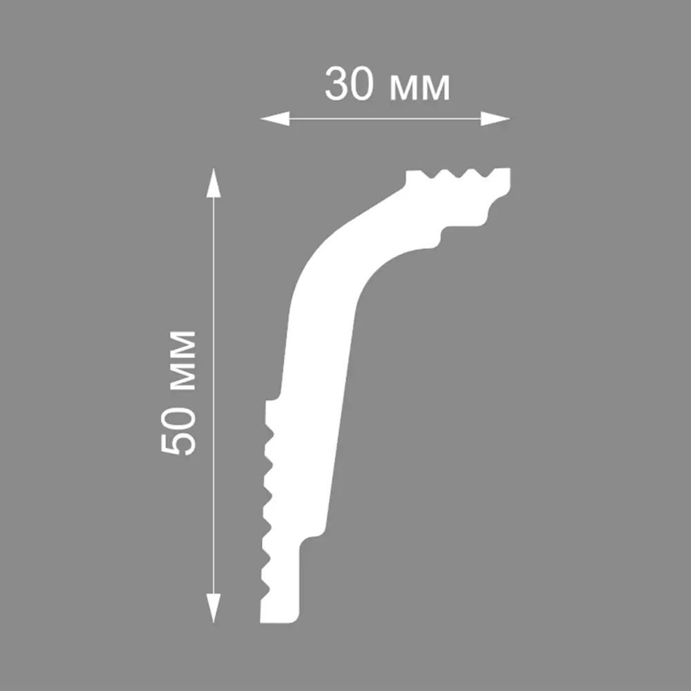 Плинтус потолочный полистирол для натяжного потолка Classic-4 белый 30x50x2000 мм Santreyd STLM-2074149 - Вид №1