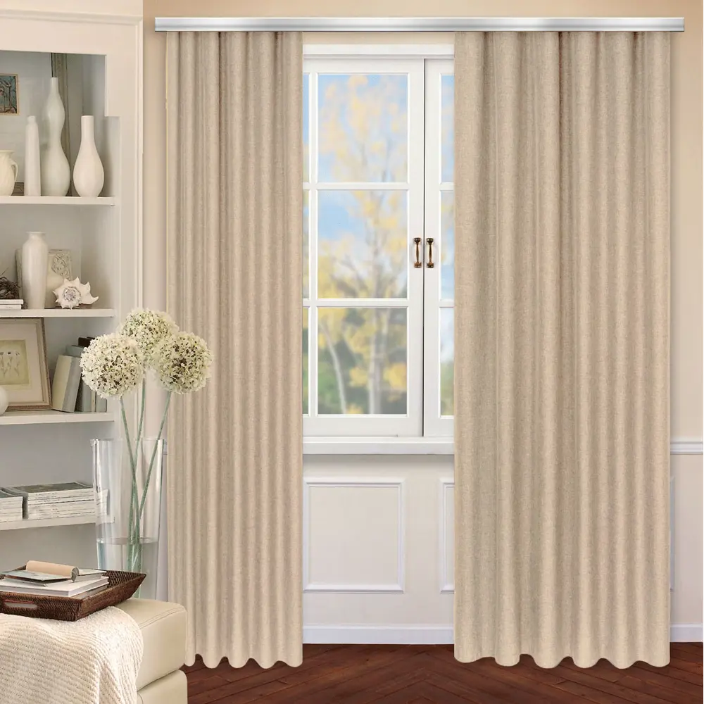 LINEN WAY Штора Аврора с лентой для спальни 190×280 см бежевая 89397438 STLM-1565466
