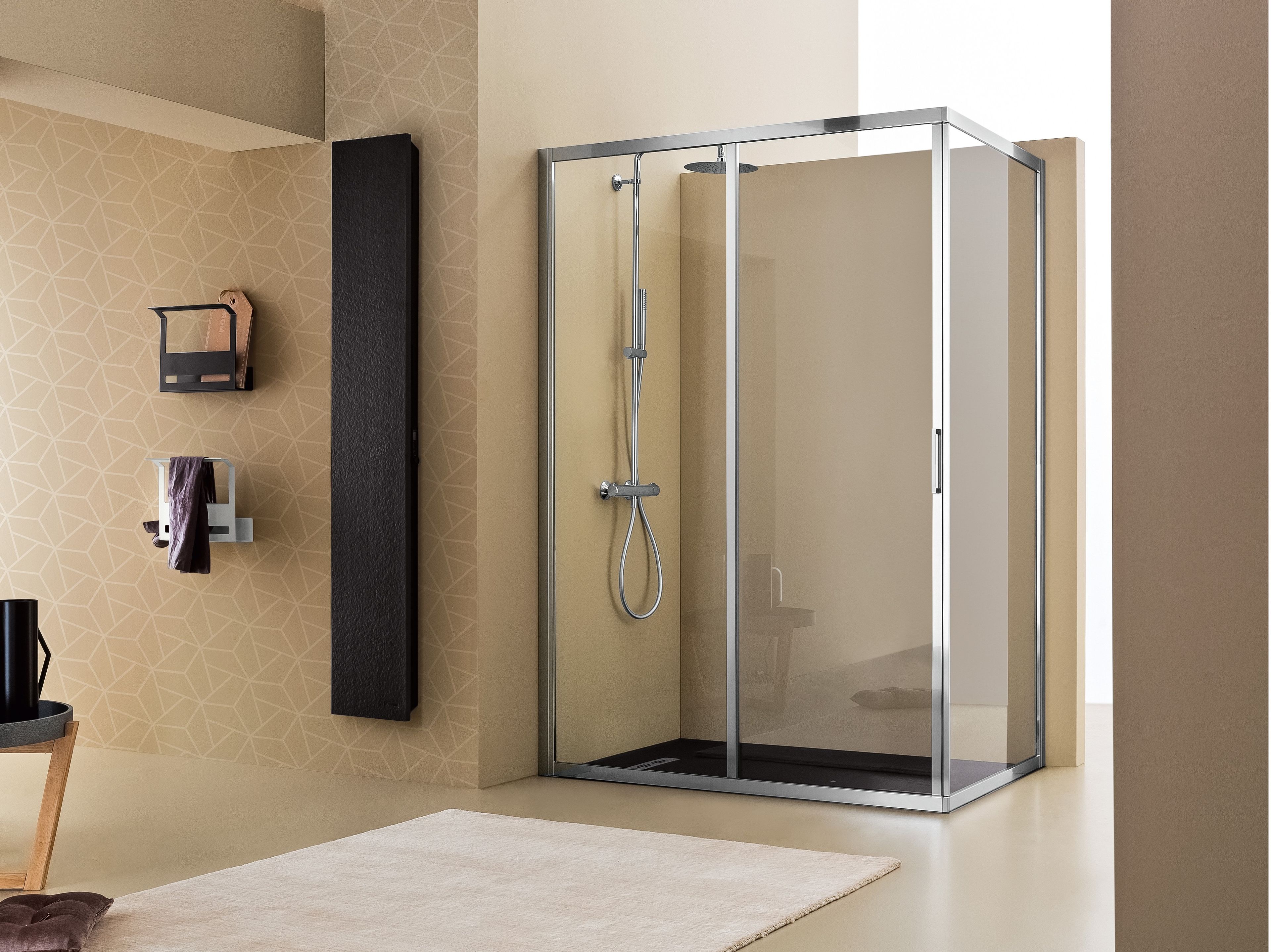 Алюминиевая и стеклянная душевая кабина с раздвижной дверью ARBLU Mercury ARCH-00123031