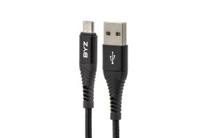 17858707 USB-кабель AM-microBM 1 метр, 5A, нейлон, чёрный, 23750-BC-029mBK BYZ