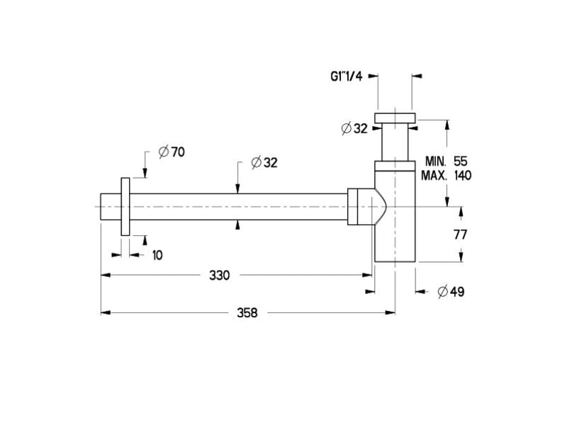 Сифон для умывальника CRISTINA Rubinetterie CRIAC390 ARCH-00035516 - Вид №2