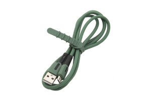 17263938 Дата-кабель SJ432 USB - micro USB с индикатором 1 м силикон, темно-зеленый УТ000021049 USAMS