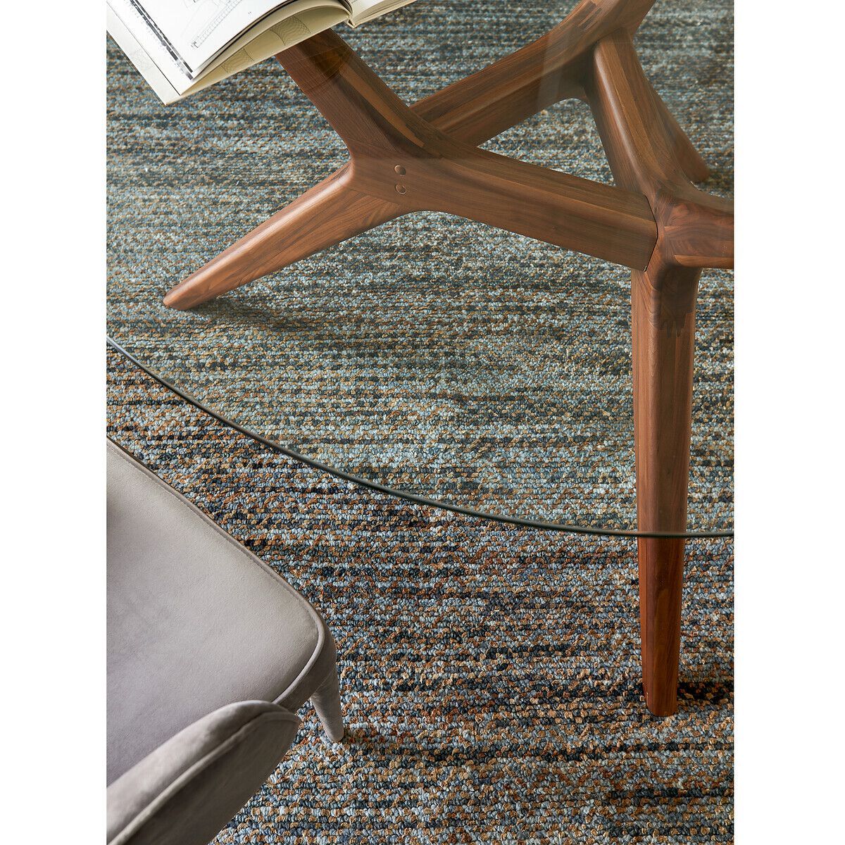 Круглый стол из закаленного стекла и ореха AMPM Maricielo ARCH-00052629 - Вид №2