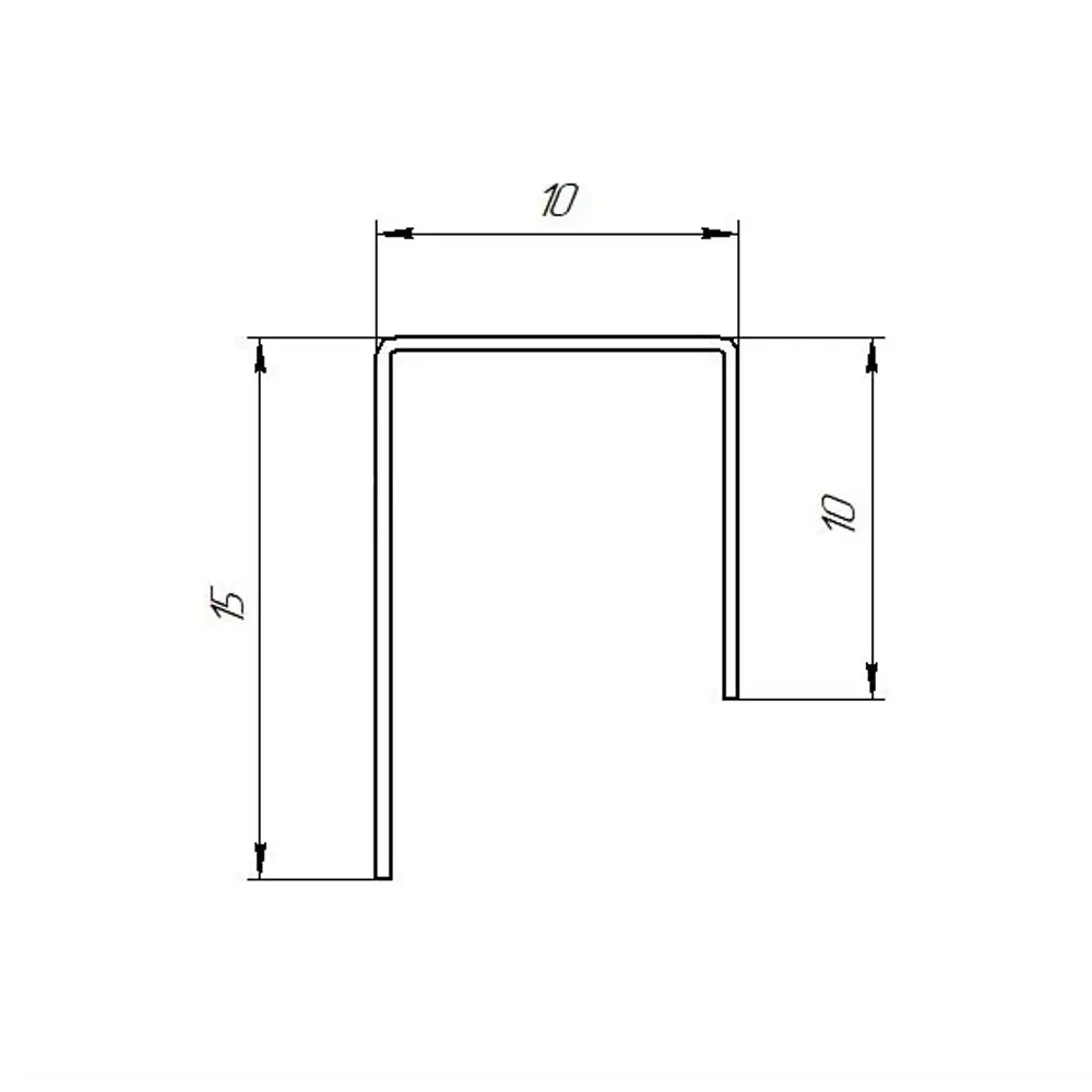 П-планка для профнастила С8 15x10 мм 2 м 0.4 мм RAL 6005 Зеленый Santreyd STLM-2019564 - Вид №1