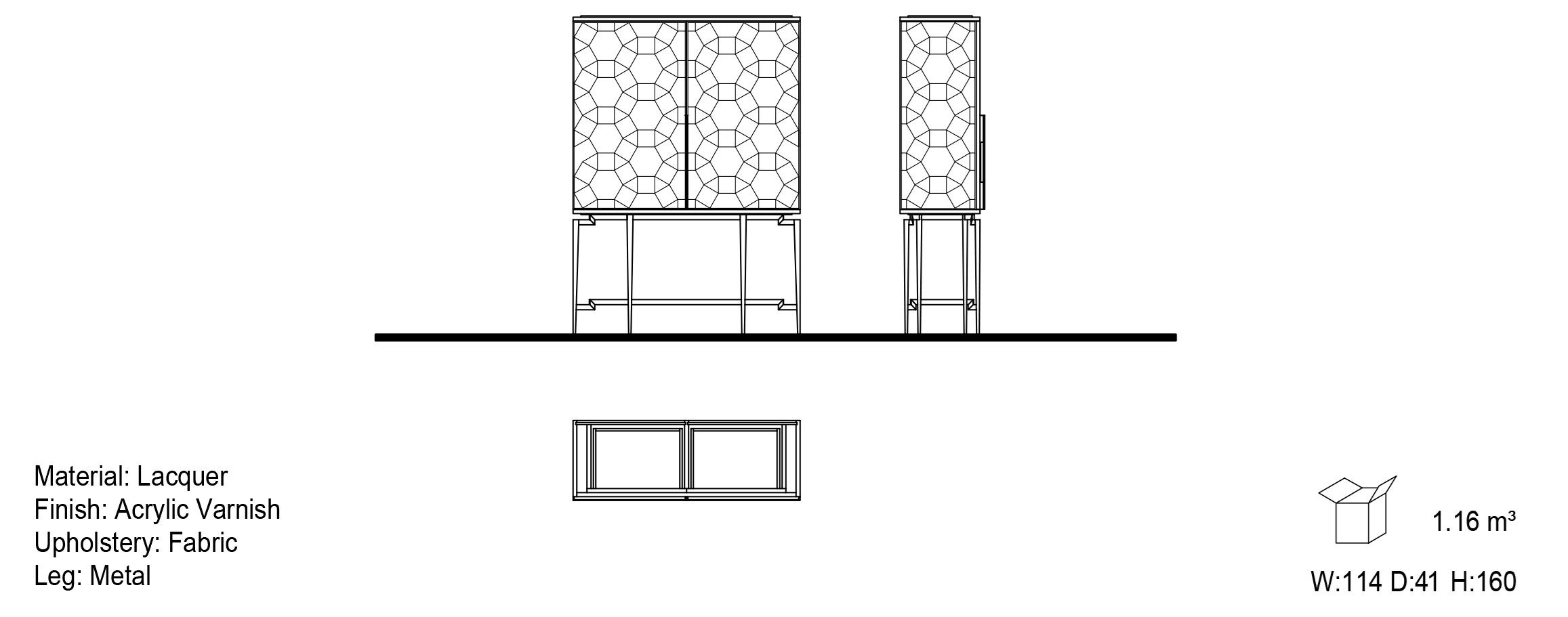 Деревянный шкаф с распашными дверцами Mobi Nikea ARCH-00057487 - Вид №3