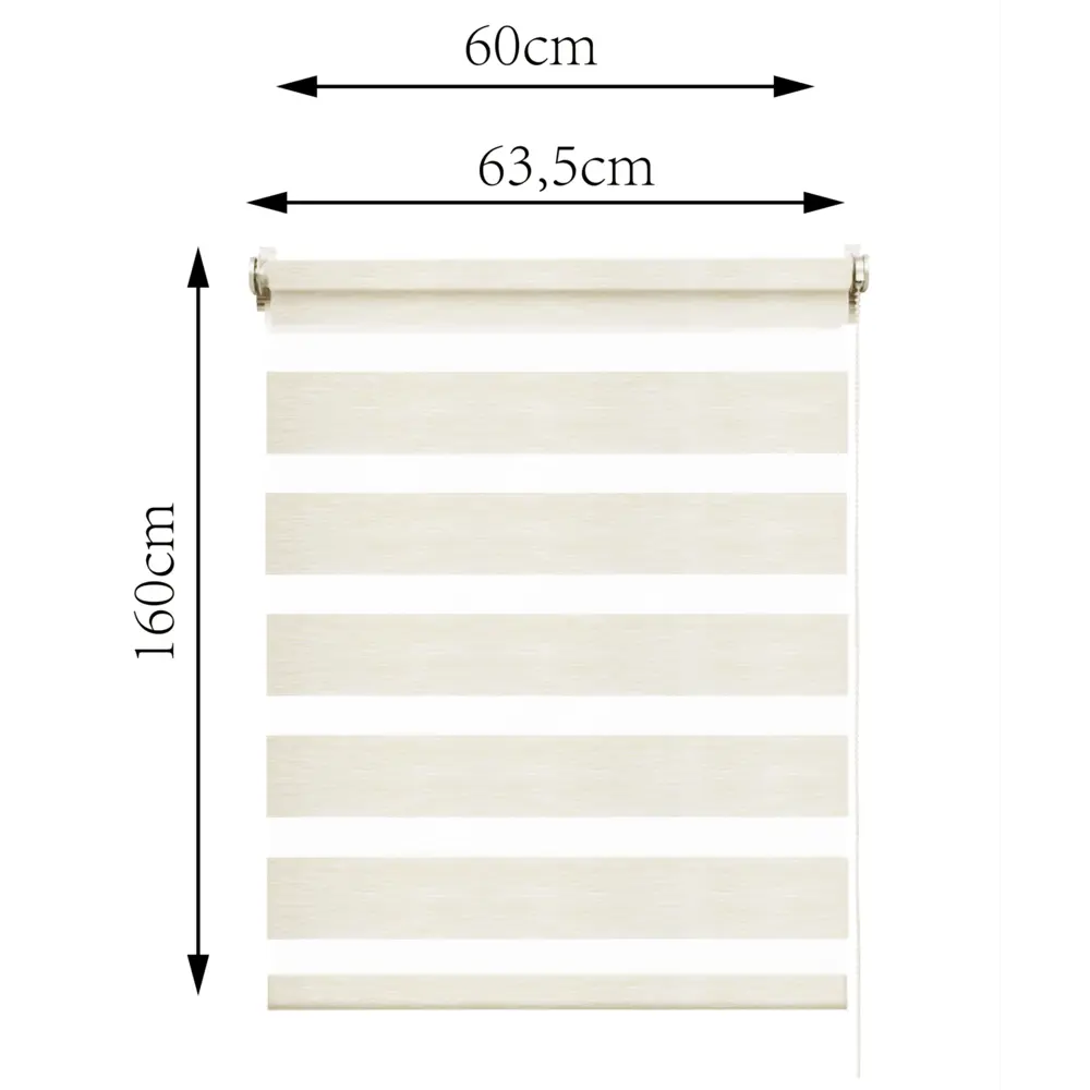 Штора рулонная день-ночь Inspire Moscou 60x160 см светло-бежевая Trench 6 STLM-2091585 - Вид №3
