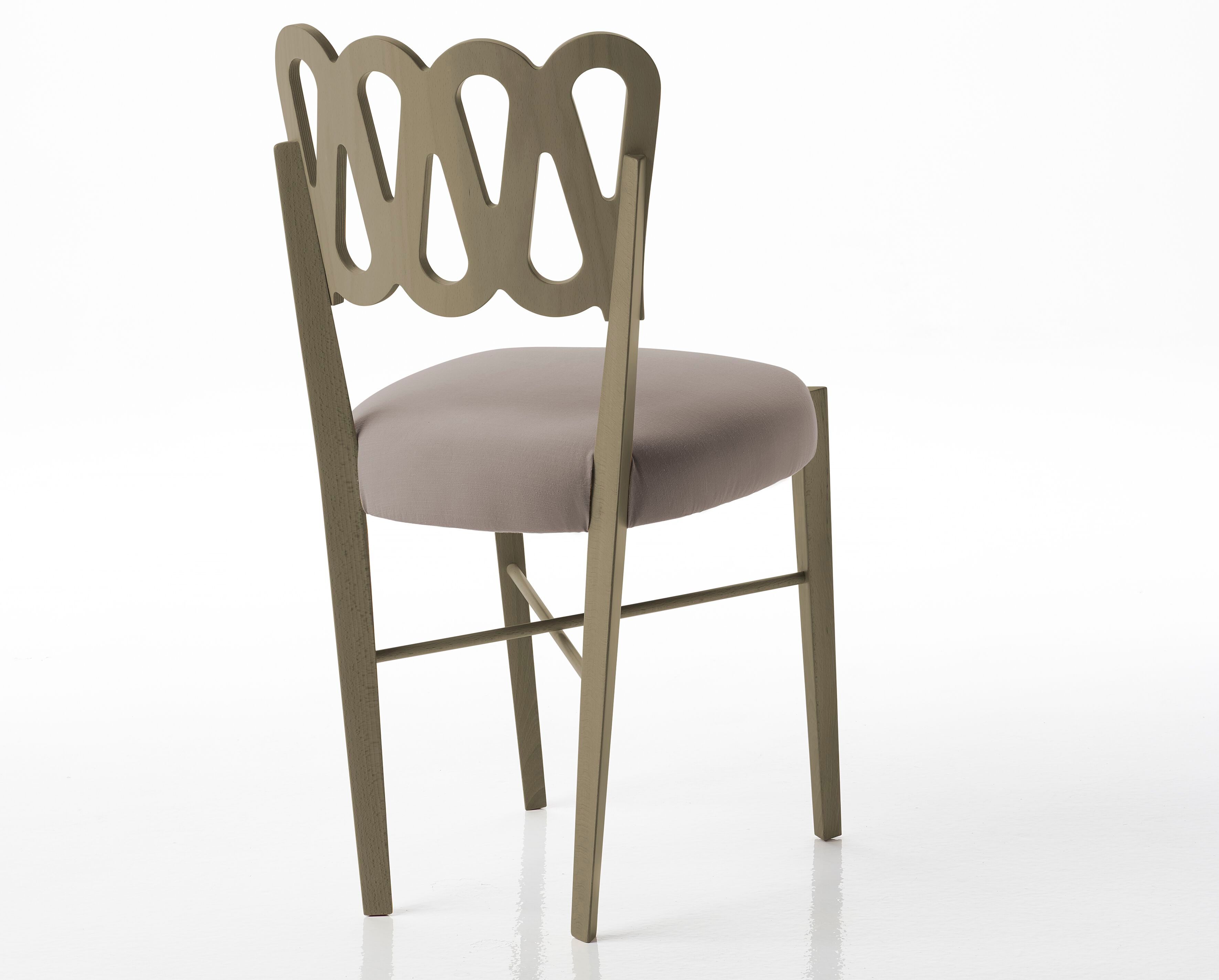 Стул с тканевым сиденьем и каркасом из бука BBB PONTI 969 ARCH-00099092 - Вид №4