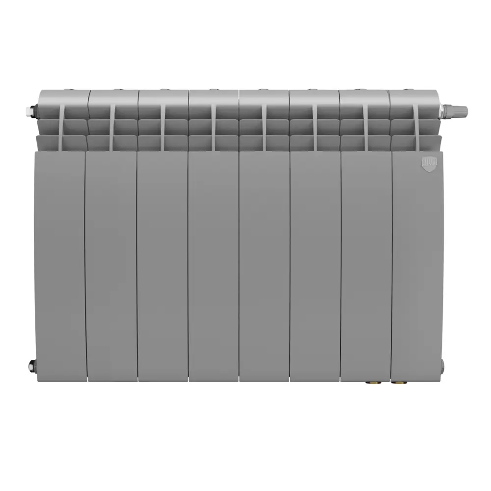 Радиатор секционный Royal Thermo Biliner 500/87 8 секций нижнее подключение биметалл серый 89391440 STLM-2180442 Отсутствует - Вид №1