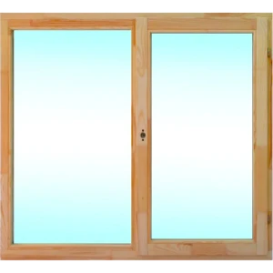 Окно деревянное двустворчатое сосна 1460х1470 мм (ВхШ) однокамерный стеклопакет цвет натуральный