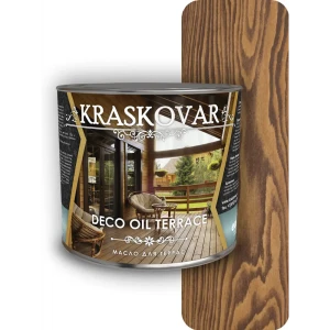 Защитное масло лессирующее Kraskovar Deco oil terrace 1900001602 цвет матовый орех гварнери 2.2 л
