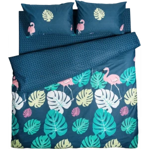 Комплект постельного белья Amore Mio Экзотика двуспальный сатин разноцветный