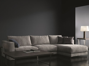 Тканевый диван с полуостровом