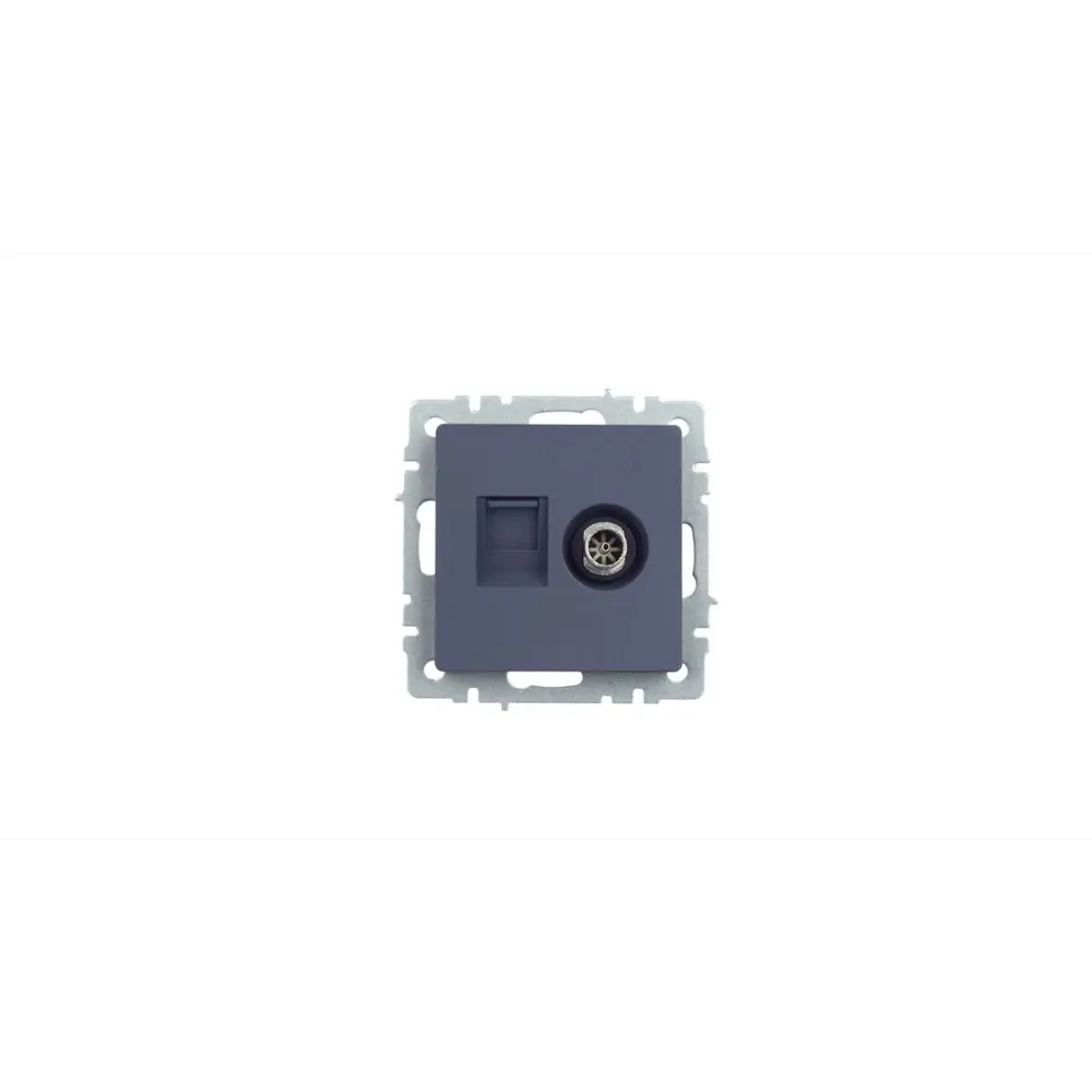 Розетка TV двойная встраиваемая IEK Brite РТВ/РК12-БрМ цвет маренго 89361853 STLM-2159314 - Вид №1