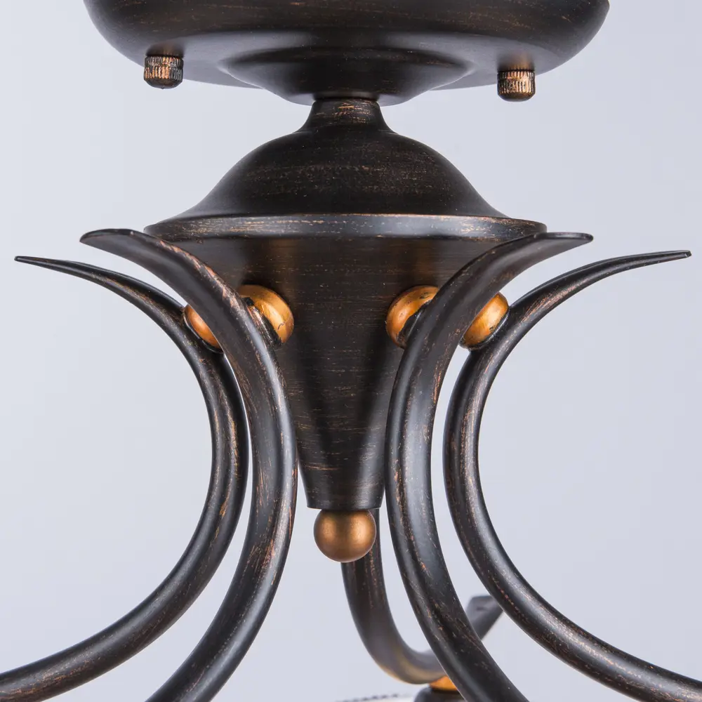 Люстра Irene 5xE14x40 Вт, металл/текстиль, цвет тёмное дерево/белый Arte Lamp STLM-2187519 - Вид №5