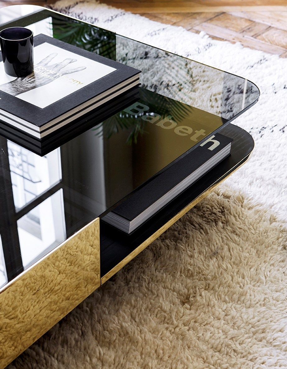 Прямоугольный журнальный столик из дерева и стекла в стиле 70-х годов для гостиной RED EDITION LOUNGE ARCH-00042019 - Вид №10