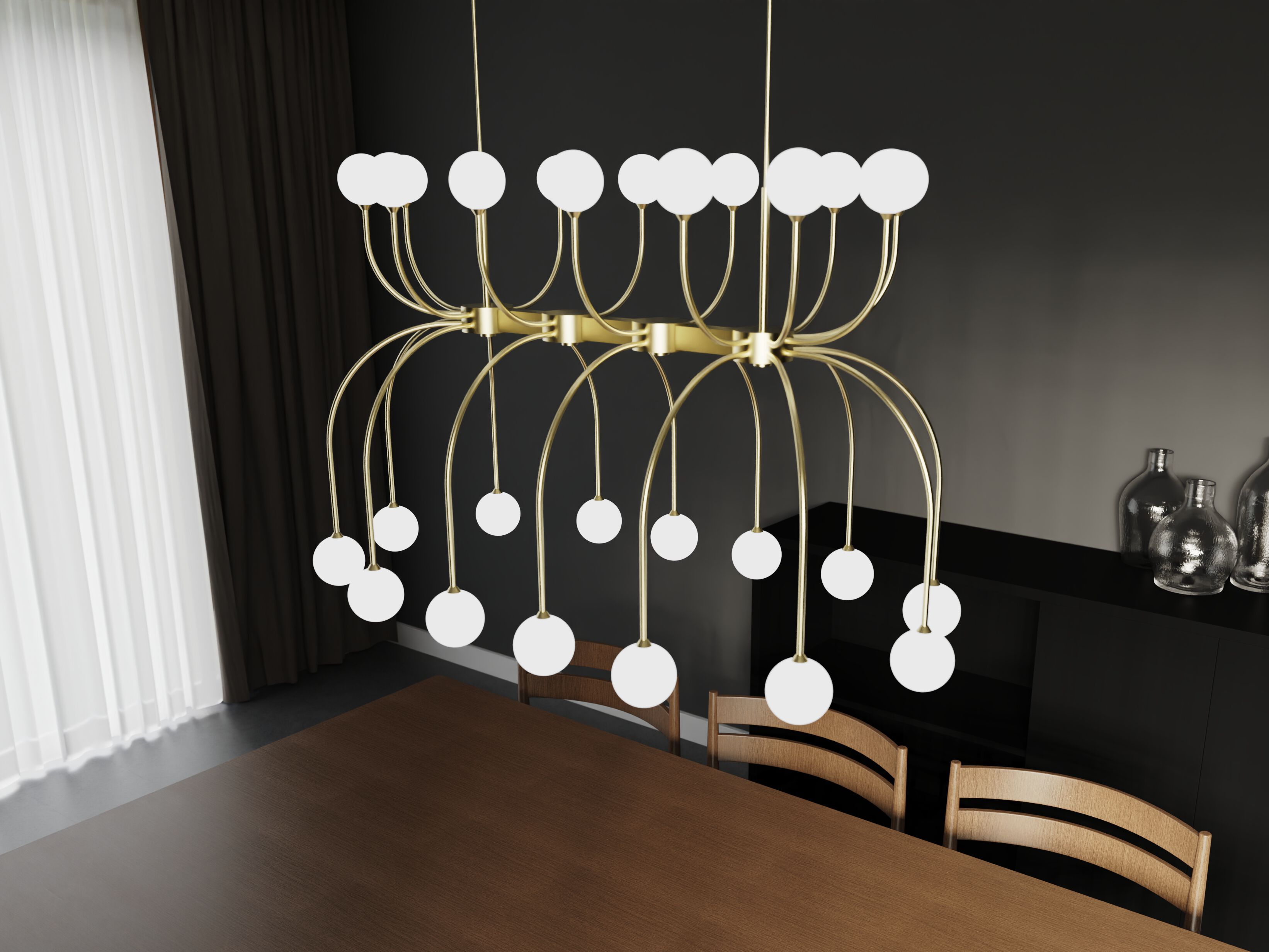 Пескоструйная стеклянная светодиодная люстра ILFARI Penélope ARCH-00083513