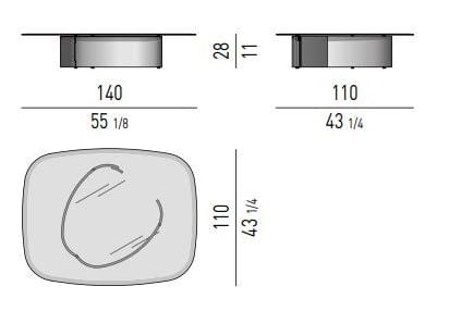 Прямоугольный стеклянный журнальный столик для гостиной Minotti BANGLE ARCH-00144226 - Вид №2