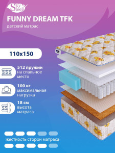 90854823 Матрас FUNNY Dream TFK 110x150 см независимый пружинный блок STLM-0412104 SKYSLEEP