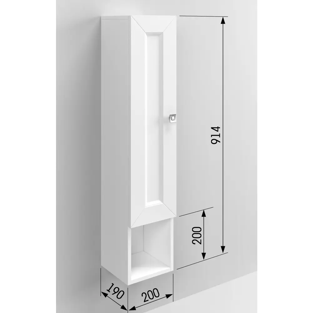 91116942 Шкаф подвесной Regent style гранд1д1н 20x91.4см цвет белый STLM-0491937