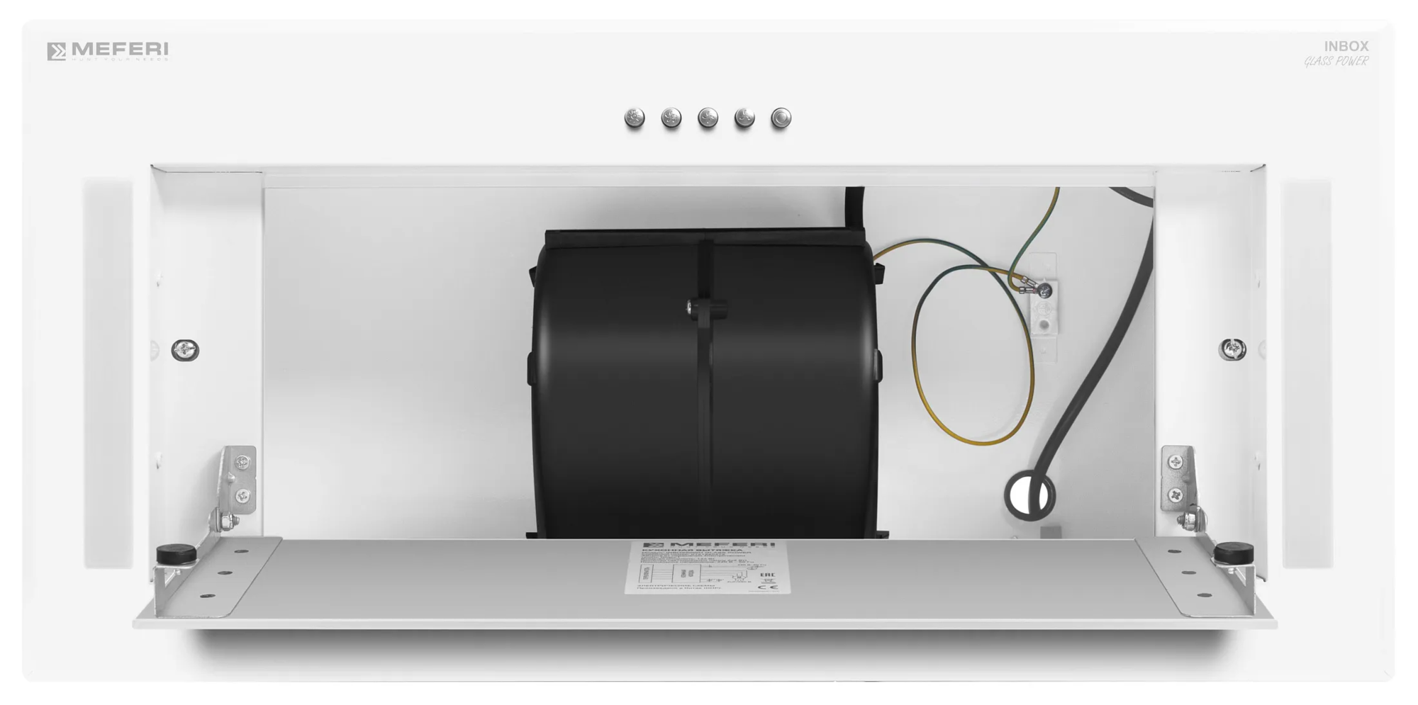 9168705 Вытяжка полновстраиваемая Meferi INBOX60WH GLASS POWER белый/белый STDN-0116101 - Вид №8
