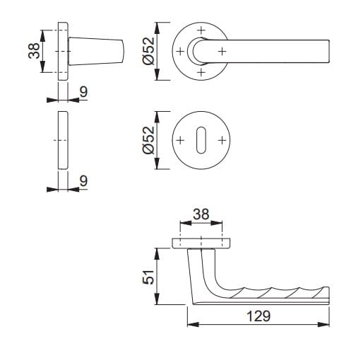 Алюминиевая ручка на розетке с насадкой HOPPE Гамбург ARCH-00036637 - Вид №2