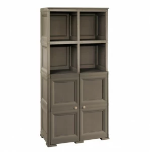 Шкаф для книг пластиковый с дверцами коричневый 164 см Omnimodus TONTARELLI ДЛЯ ЖИЗНИ 012105 Коричневый