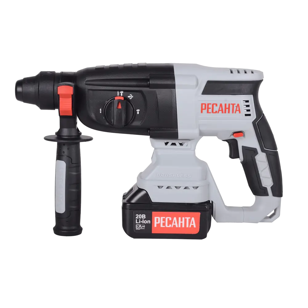 Перфоратор аккумуляторный SDS-plus Ресанта АП20/4, 20 В Li-Ion 2x4 Ач, 3.2 Дж STLM-2194541 - Вид №3