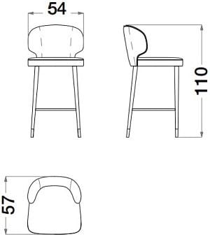 Высокий стул из кожи и ткани CPRN HOMOOD Starlight ARCH-00094971 - Вид №2