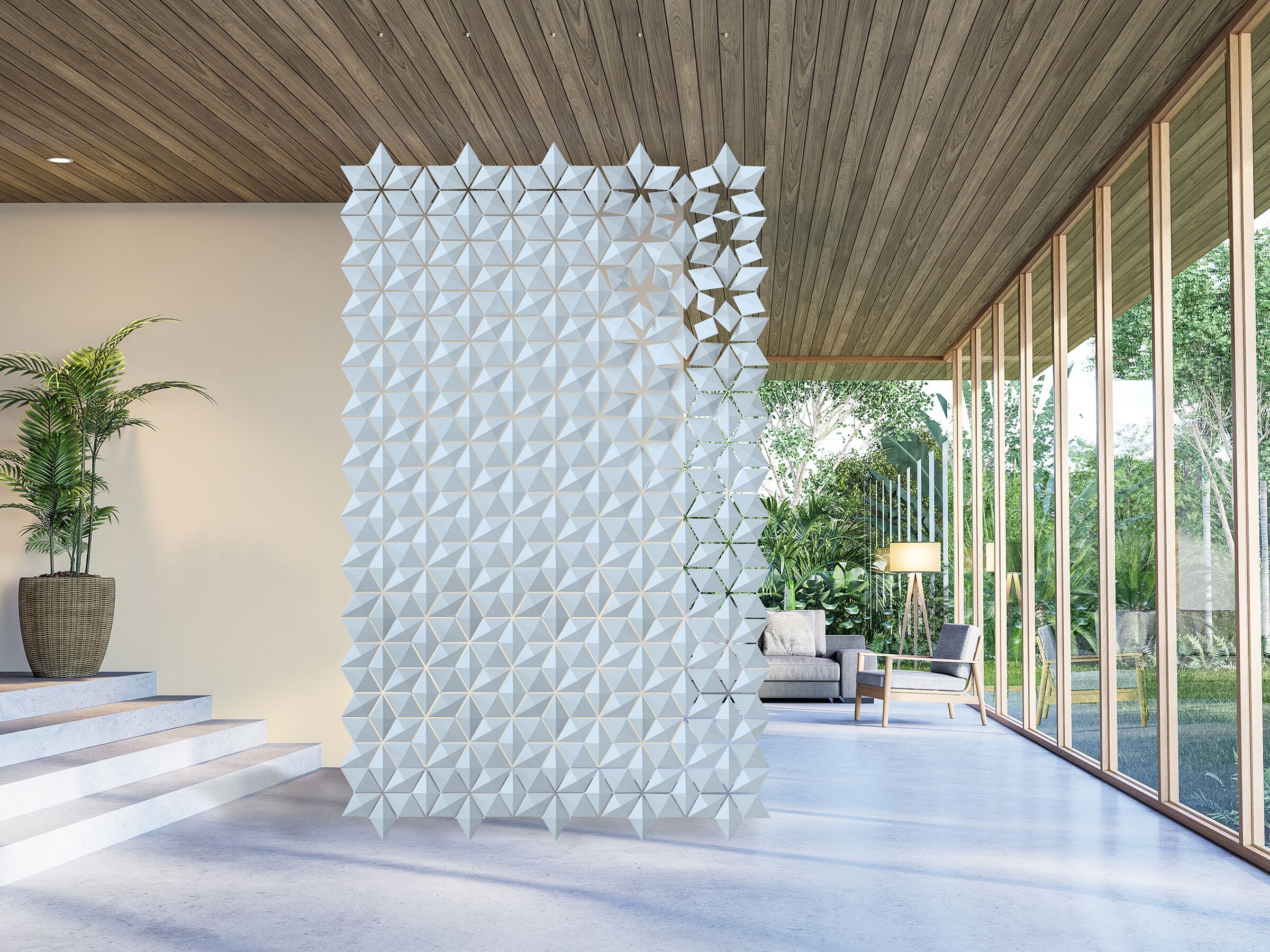 Подвесная перегородка bloomming FACET 170x275cm azzurro ARCH-00093264