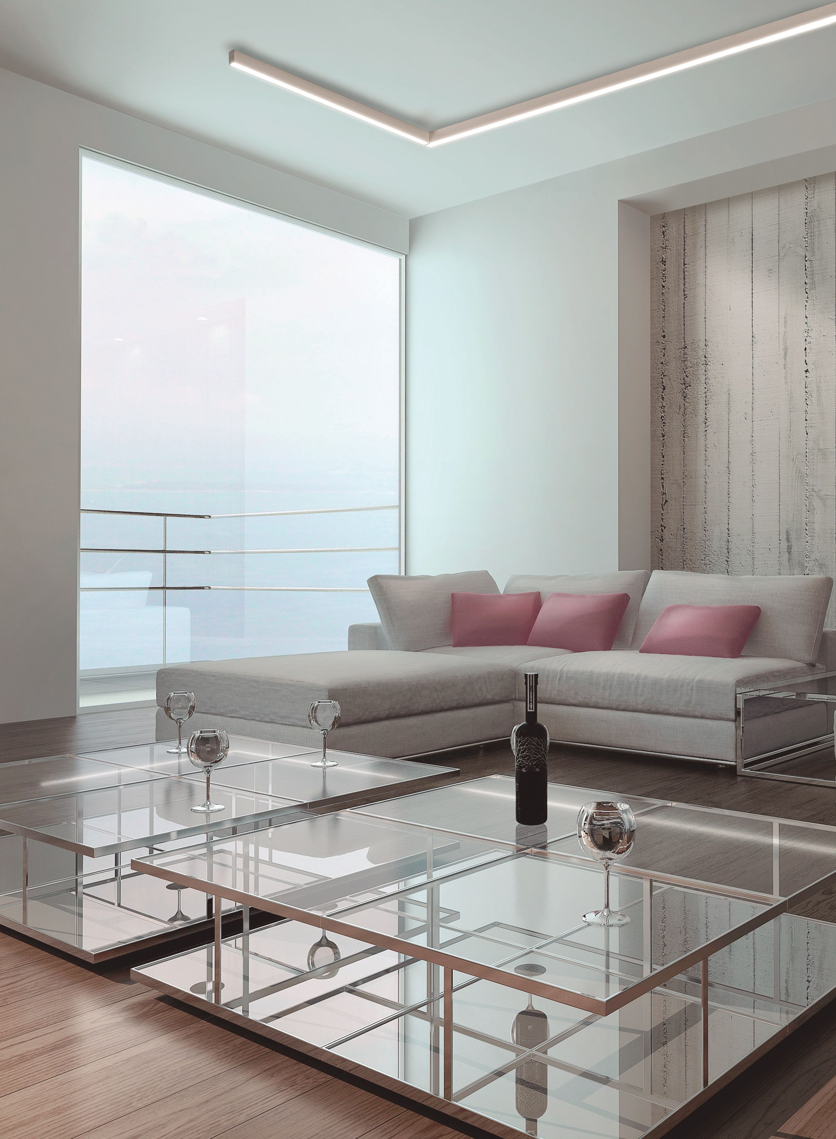 Алюминиевый потолочный линейный профиль освещения для светодиодных модулей Olé Lighting Ti-Zas ARCH-00027865 - Вид №2