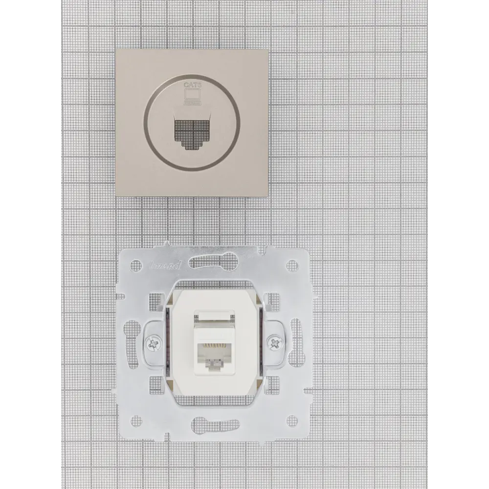 Компьютерная розетка встраиваемая Lezard Vesna без заземления цвет титан STLM-2203116 - Вид №4